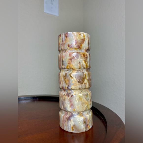 Candle Holders Set of 2 Decorative Onyx hand caved Multicolour - Picture 5 of 13